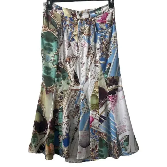 Miaou Green Paloma Elsesser Edition Gaudi Midi Skirt In Baroque Size M - Picture 2 of 11